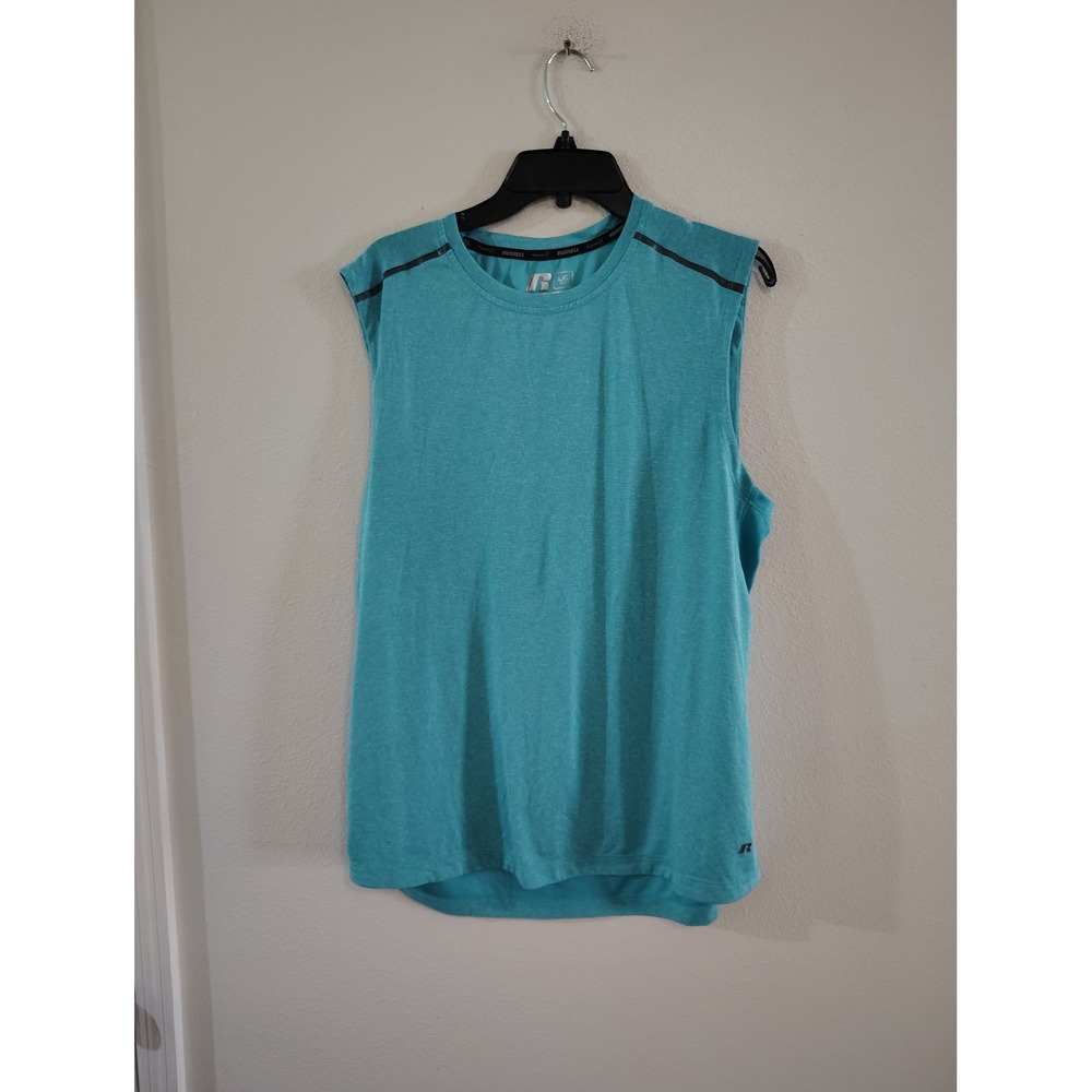 Russell Athletic Mens Training Fit Dri-Power 360 Sleeveless Shirt Teal Large